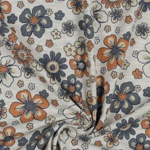 �kotex jersey melange flowers, Ecru