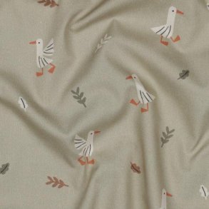 Fine poplin Gots Farm Animals, Sage