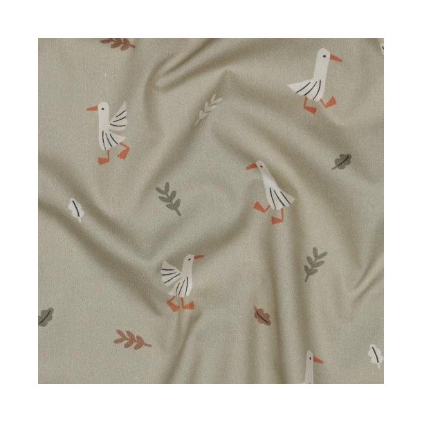 Fine poplin Gots Farm Animals, Sage