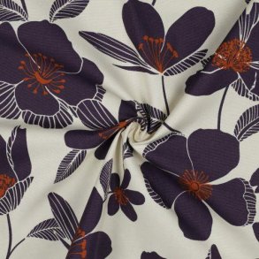 Canvas, Big Flowers, Dark purple