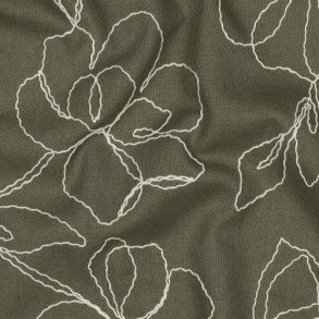 Linen viscose Embroidery Flowers, Pickle