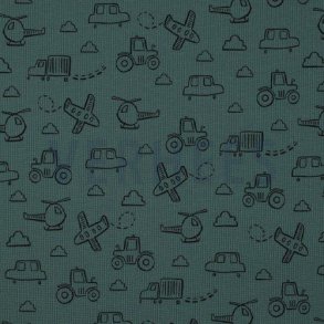 Waffelstrik Cars and planes, Old green