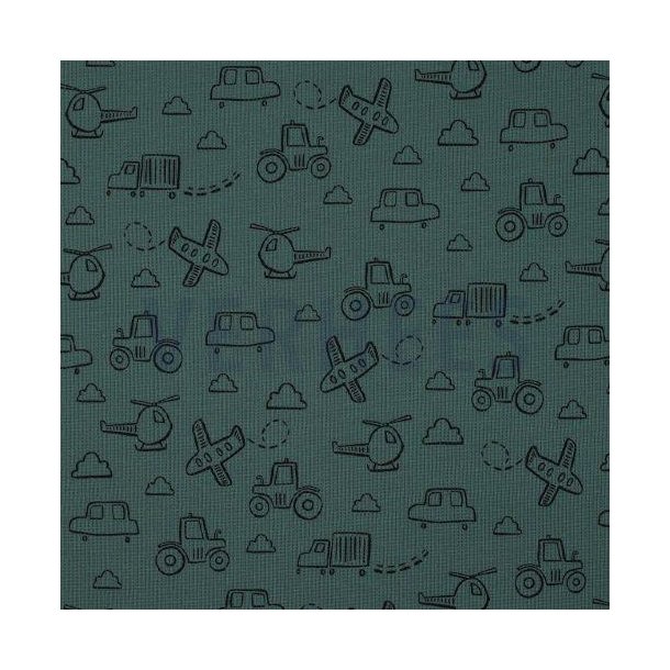 Waffelstrik Cars and planes, Old green