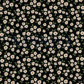 Rib jersey Flowers Black