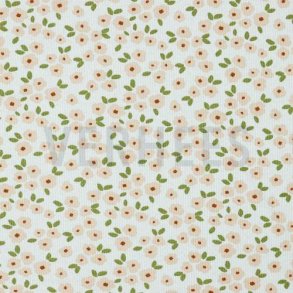 Rib jersey Flowers White