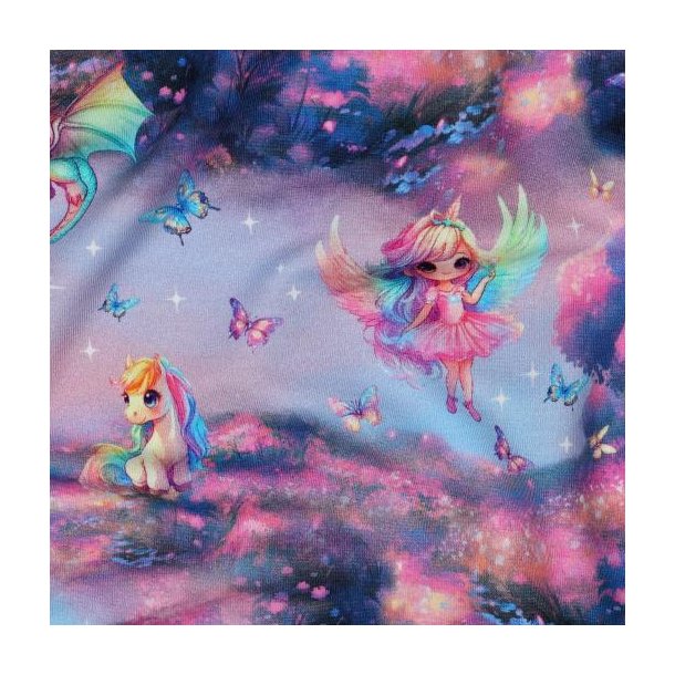 French Terry digital Fairies, Pink