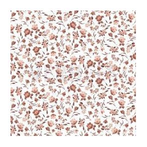 �kotex bomulds jersey Digital flowers, White/mauve