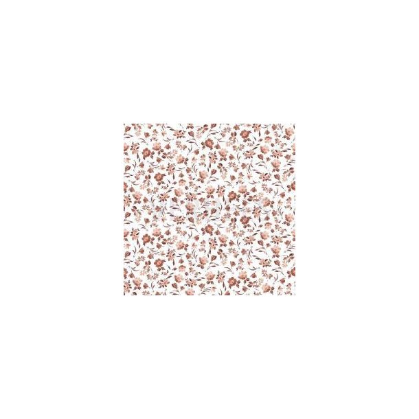 �kotex bomulds jersey Digital flowers, White/mauve