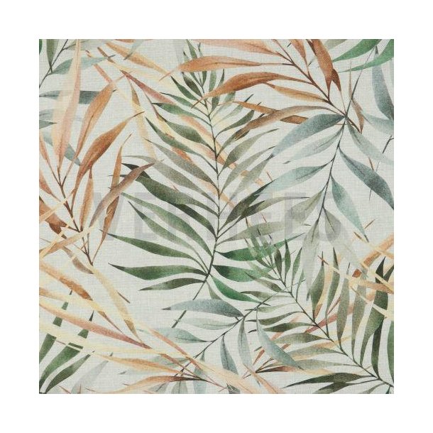 Canvas digital leaves, Linen/Mulitcolour