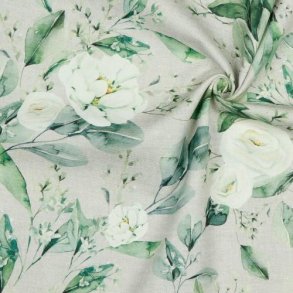 Canvas Digital Flowers, Green