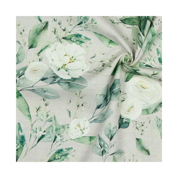 Canvas Digital Flowers, Green