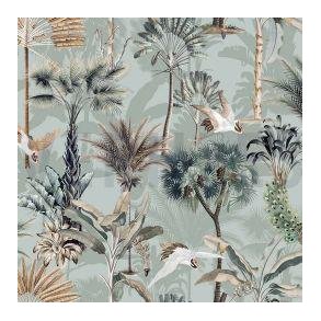 Canvas digital Exotic plants, light mint