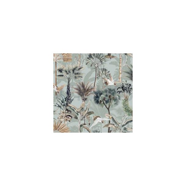 Canvas digital Exotic plants, light mint