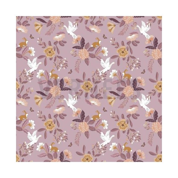 Poplin Gots Flowers, Lilac