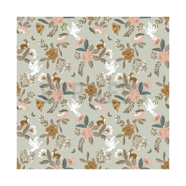 Poplin Gots Flowers, Nile