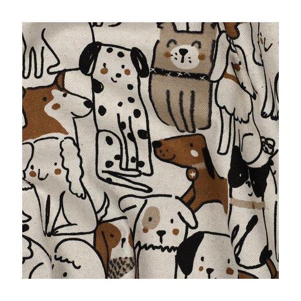 Canvas linen look Dogs, Natural