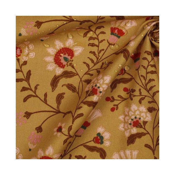 Canvas waterproof Flowers, Okker