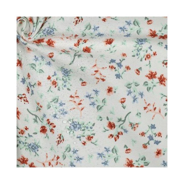 Canvas waterproof Flowers, White