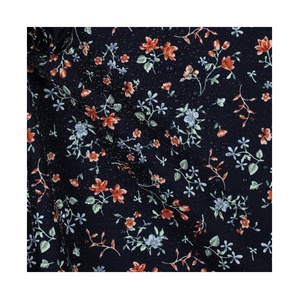 Canvas waterproof Flowers, Navy