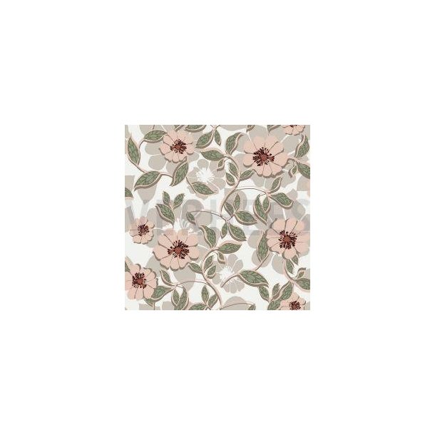 Canvas big flowers; Off white