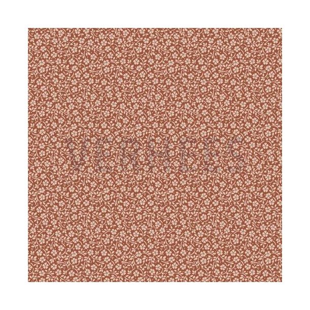 Poplin Flowers and Dots, Brique