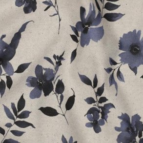 Canvas linen look digital Flowers, Natural