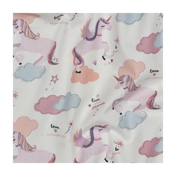 Fine poplin Unicorns, White