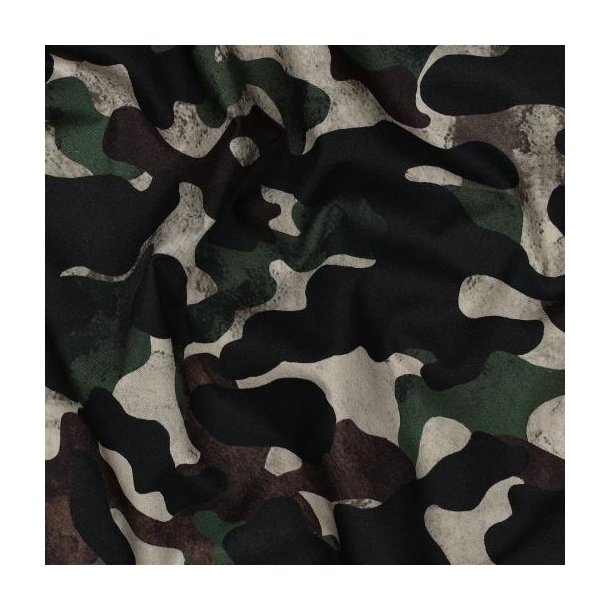 Fine poplin Digital Camouflage, Green