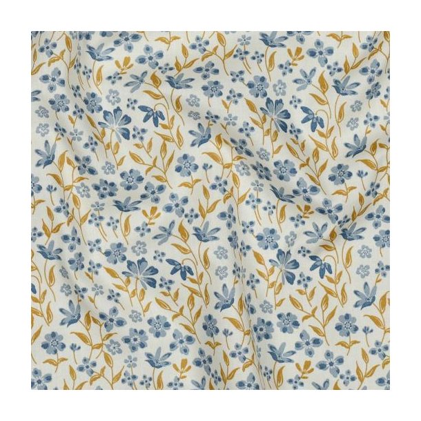 Fine poplin Flowers, Blue