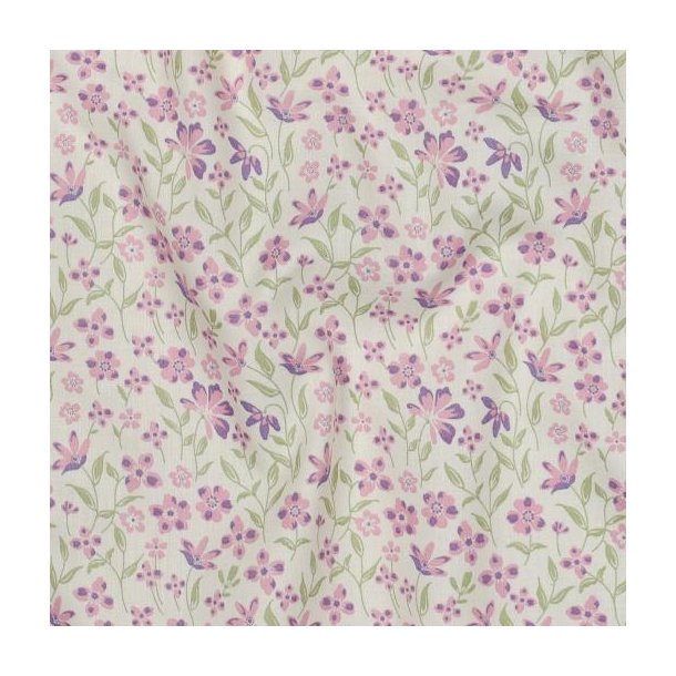 Fine poplin Flowers, Purple