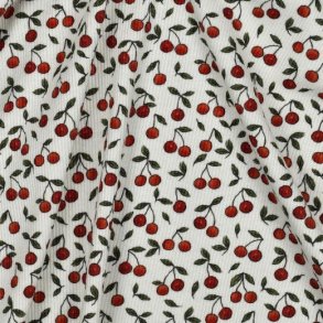 Rib jersey Digital Cherries, Offwhite