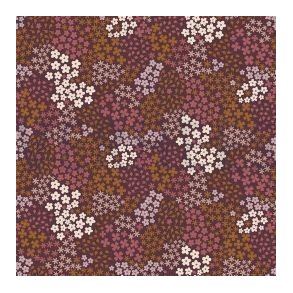 French terry, Sm� blomster Bordeaux 