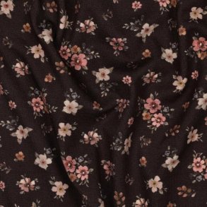�kotex bomulds jersey digital Flowers, Brown