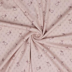 Pointoille bomuld m/p�rer , Old rose