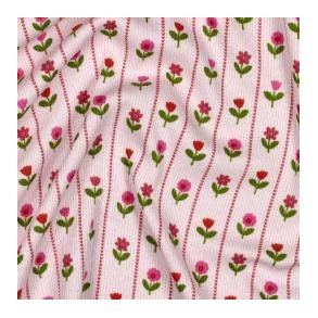 Rib jersey Flowers, Light pink