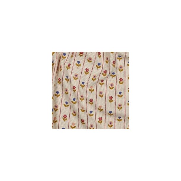 Rib jersey Flowers, Natural