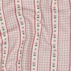 Double gauze Digital checks, Pink