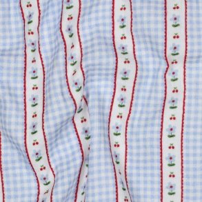 Double gauze Digital checks, Blue