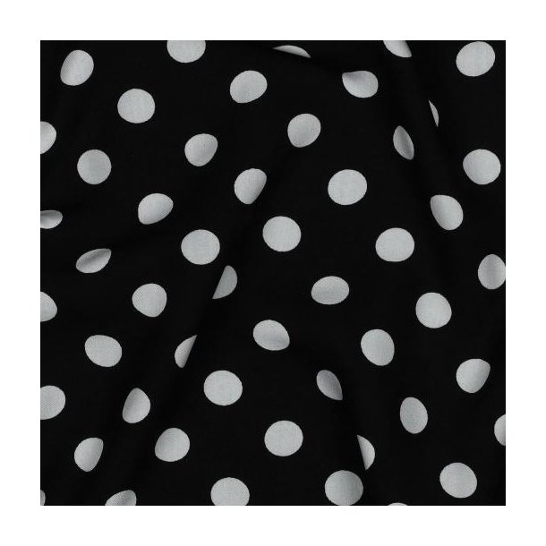 Viscose Radiance Polka dots, Black