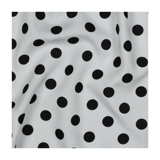 Viscose Radiance Polka dots, White