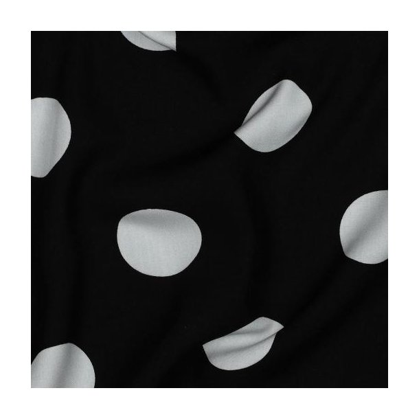 Viscose Radiance Polka Dots, Black