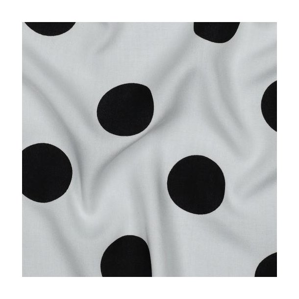 Viscose Radiance Polka Dots, White
