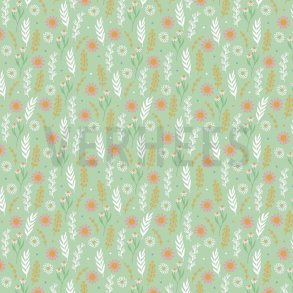 Poplin Flowers, Light green