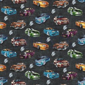 �kotex bomulds jersey m/biler Dark grey