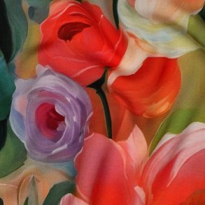 Viscose Radiance Digital Flowers, Multicolour