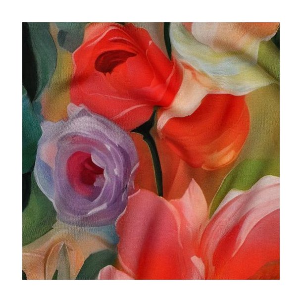 Viscose Radiance Digital Flowers, Multicolour