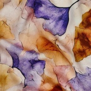 Viscose Radiance Digital Leaves, Yellow