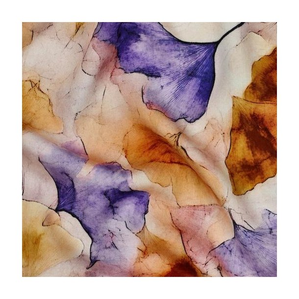 Viscose Radiance Digital Leaves, Yellow