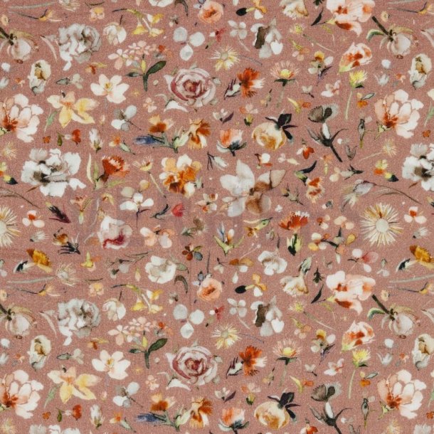 Double gauze Blush m/blomster