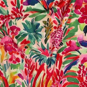 Viscose jersey Digital Flowers, Pink